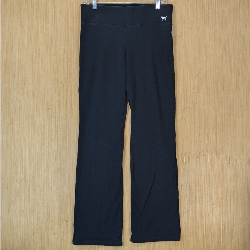 Victorias Secret PINK Yoga Pants Black Flare Bootcut Leggings Size Large Stretch